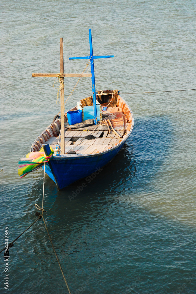 Wooden fishing boat at the pier