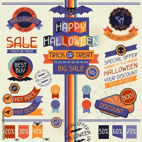 Halloween sale labels and stickers.