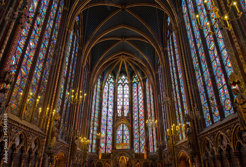 Interior of Sainte-Chapelle, Paris, france