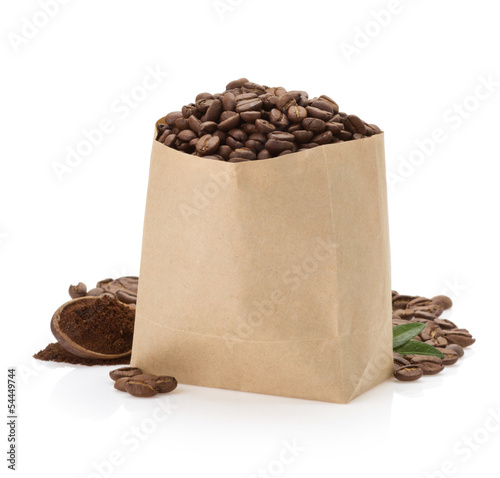 coffee beans on white background