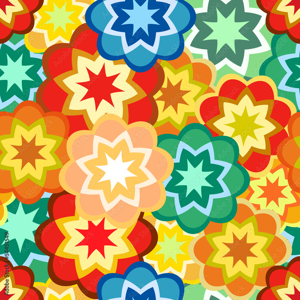Seamless colorful abstract summer flower buds Seamless colorful abstract summer flower buds