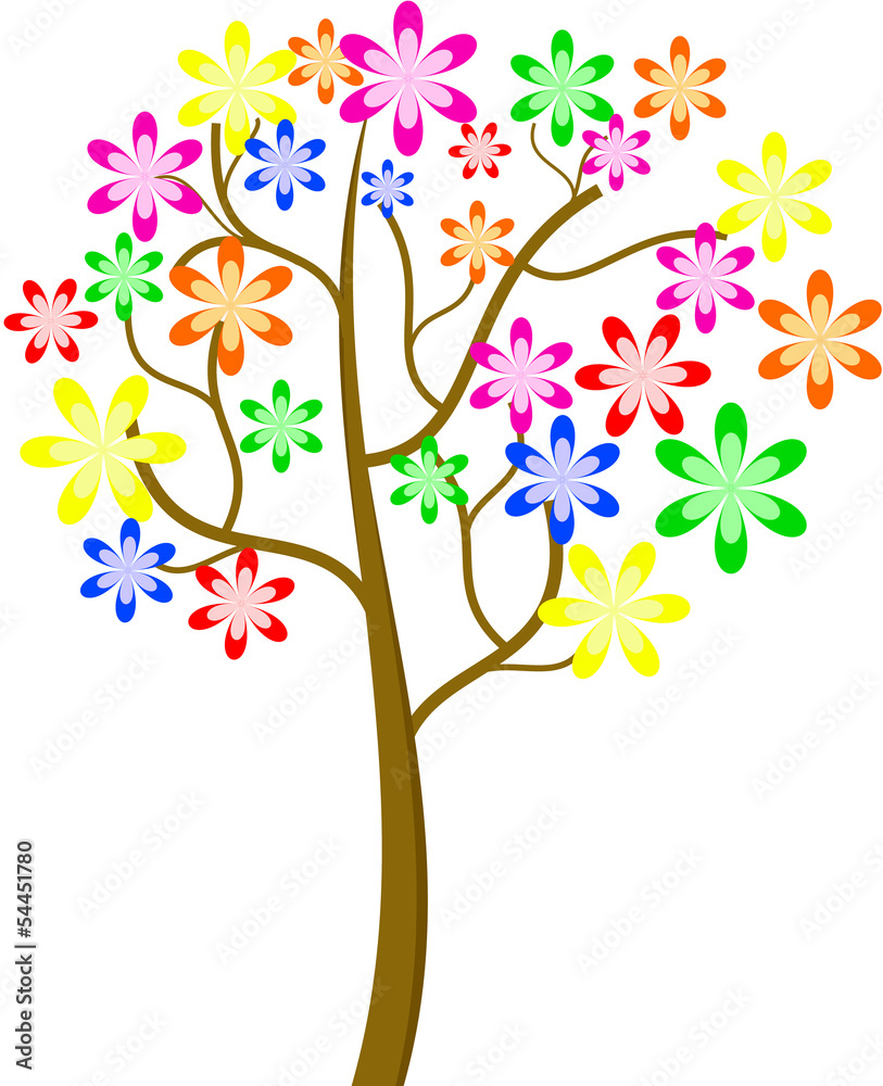 Colorful blossom tree