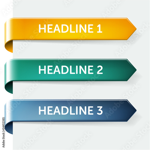 Set of glossy paper tags - headlines, new, sales item
