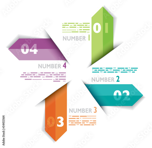 Infografica esempi frecce colorate numeri