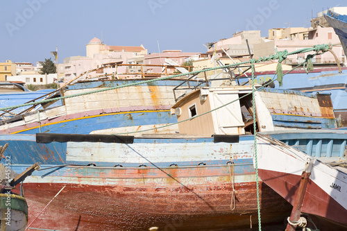 Clandestine boat in Lampedusa