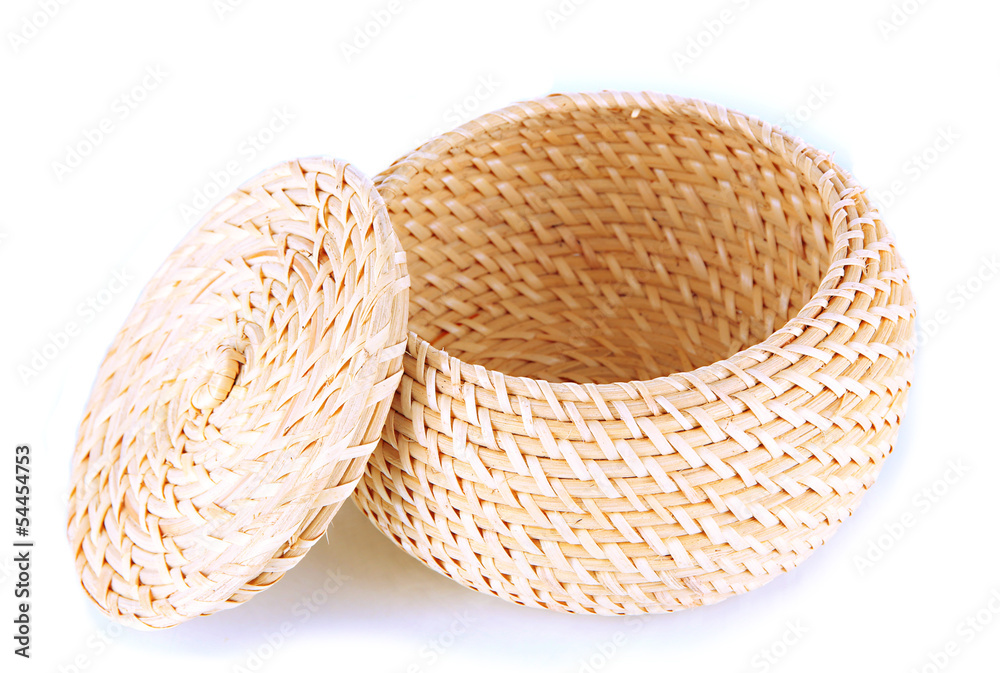 Wicker basket isolated on white