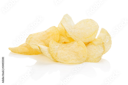 Plakat w ramie Potato chips isolated.