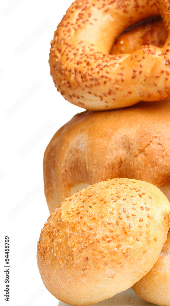 delicious breads isolated on white delicious breads isolated on white