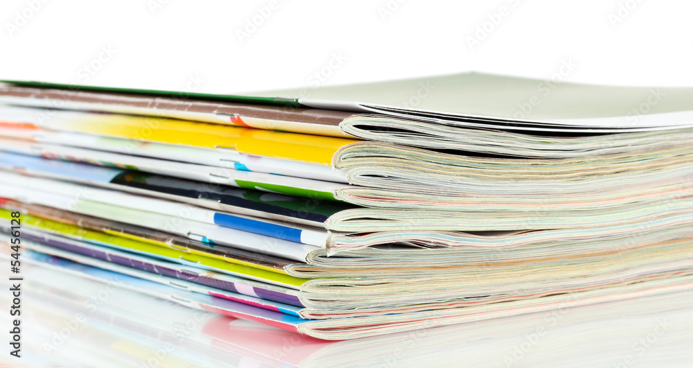 Many magazines isolated on white Many magazines isolated on white