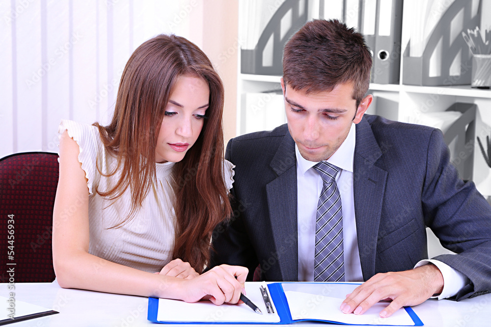 Business colleagues working together in office Business colleagues working together in office