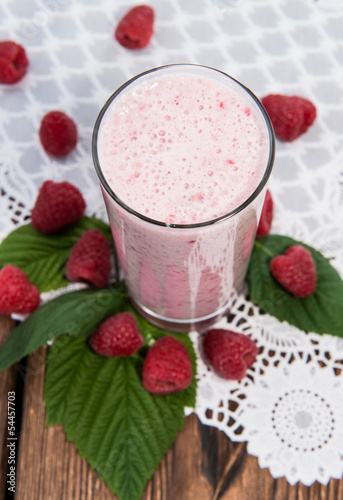 Fresh made Raspberry Milkshake