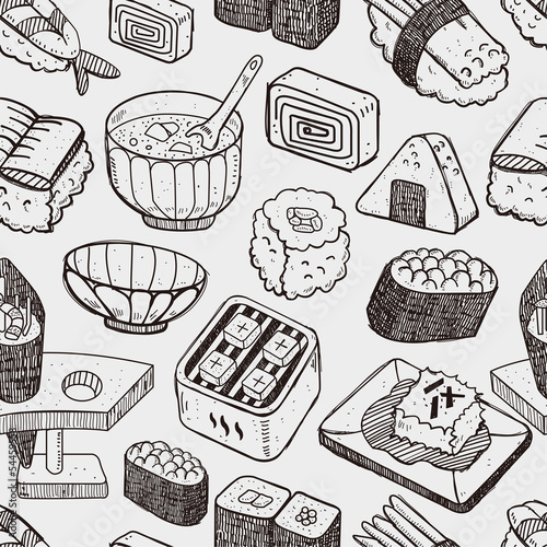 seamless Japanese sushi pattern