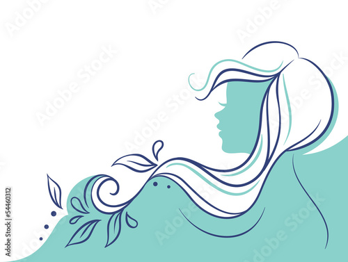 Beautiful woman's profile doodle