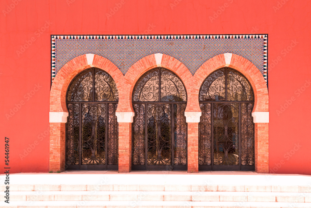 Naklejka premium Glass doors at Bil Bil Castle, Benalmadena, Spain