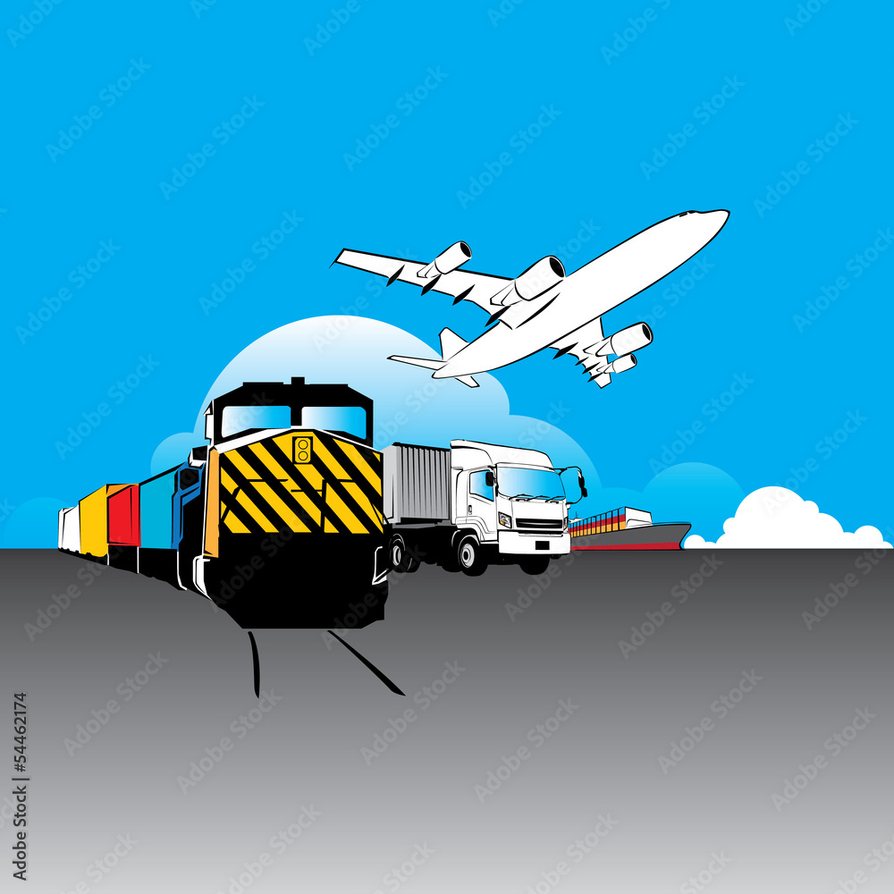 world wide cargo transport concept vector