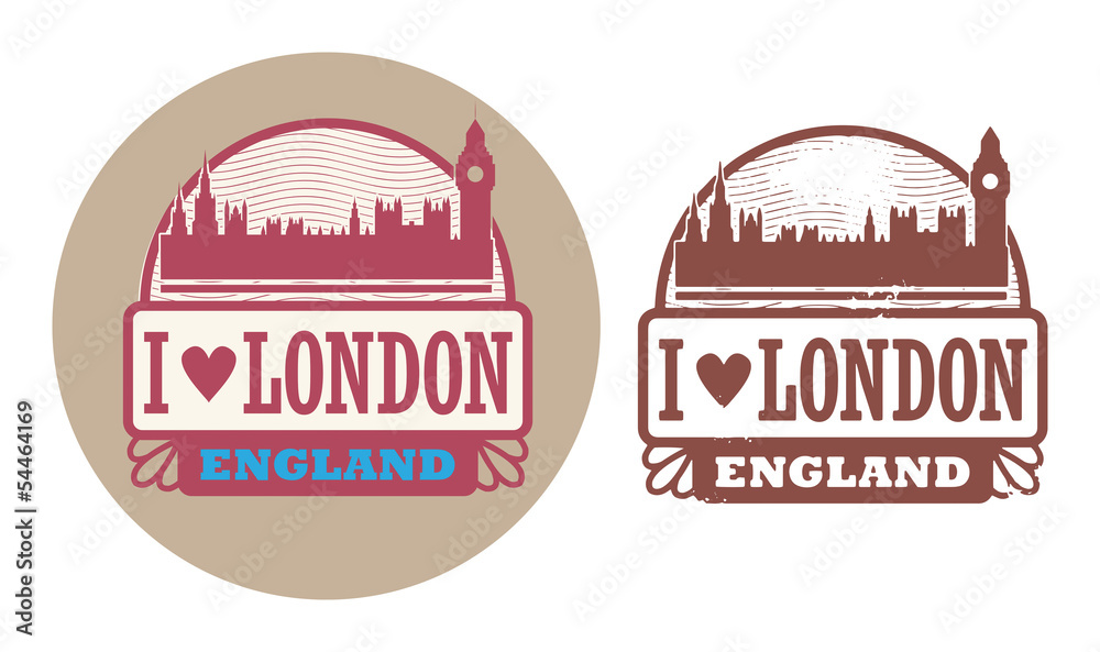 Stamp set with text Love London, England inside, vector Stamp set with text Love London, England inside, vector