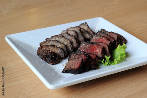 Beef grill with salt photo