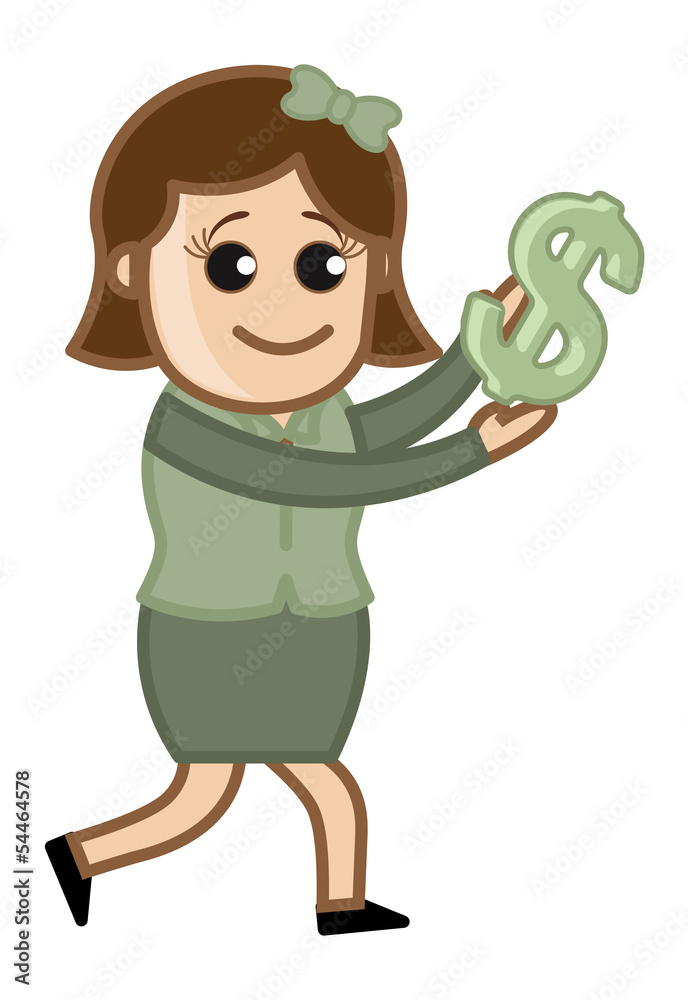 Holding Dollar Sign - Vector Illustration Holding Dollar Sign - Vector Illustration