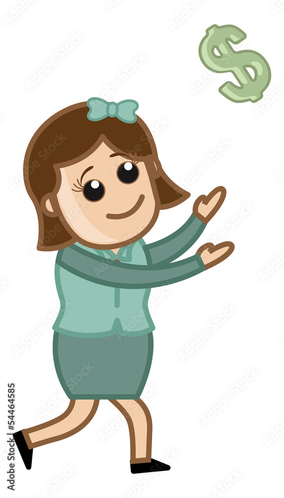 Running For Dollar Sign - Vector Illustration Running For Dollar Sign - Vector Illustration