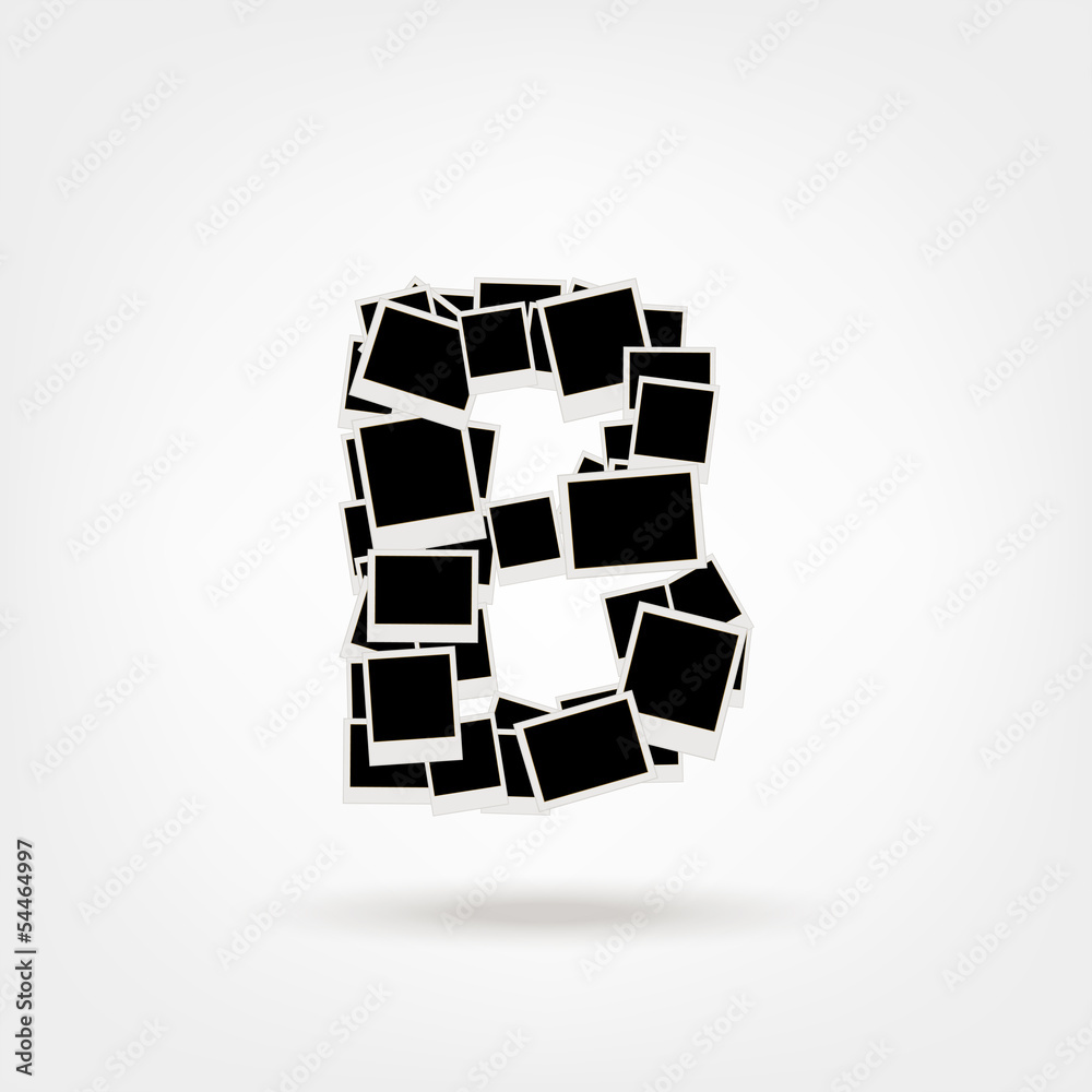 Letter B made from photo frames, insert your photos Letter B made from photo frames, insert your photos