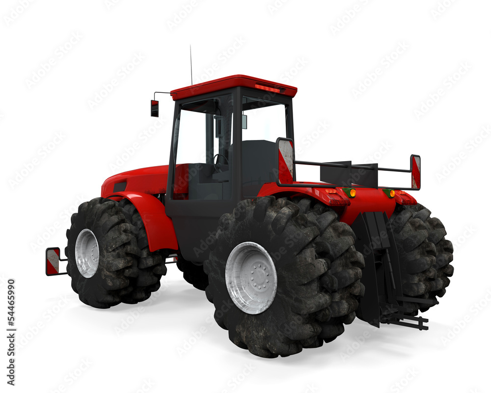 Obraz premium Red Tractor Isolated