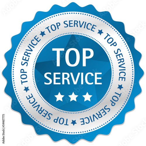 Button Siegel Top Service blau