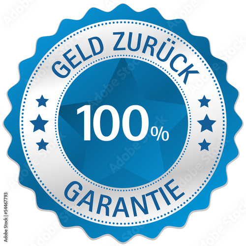 Button Siegel Geld zurück Garantie blau