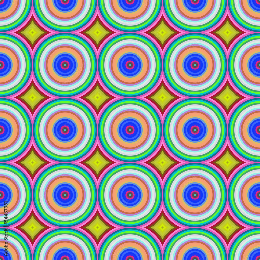 Multicolored circles seamless abstract pattern.