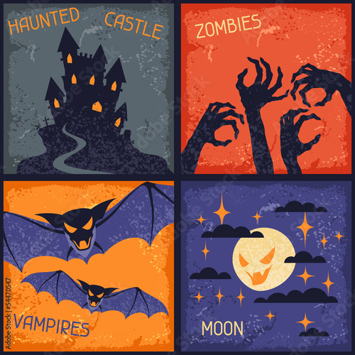 Happy Halloween grungy retro backgrounds.
