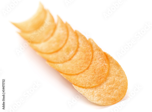 Row potato chips.