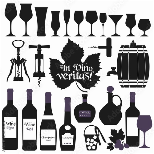 Wine background set. Design element.