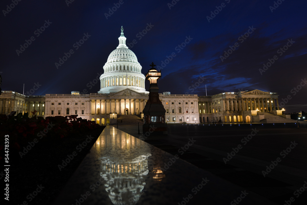 US Capitol Building at night - Washington DC, USA