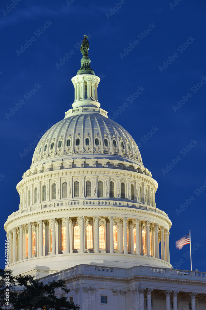 Obraz premium US Capitol Building at night - Washington DC, USA