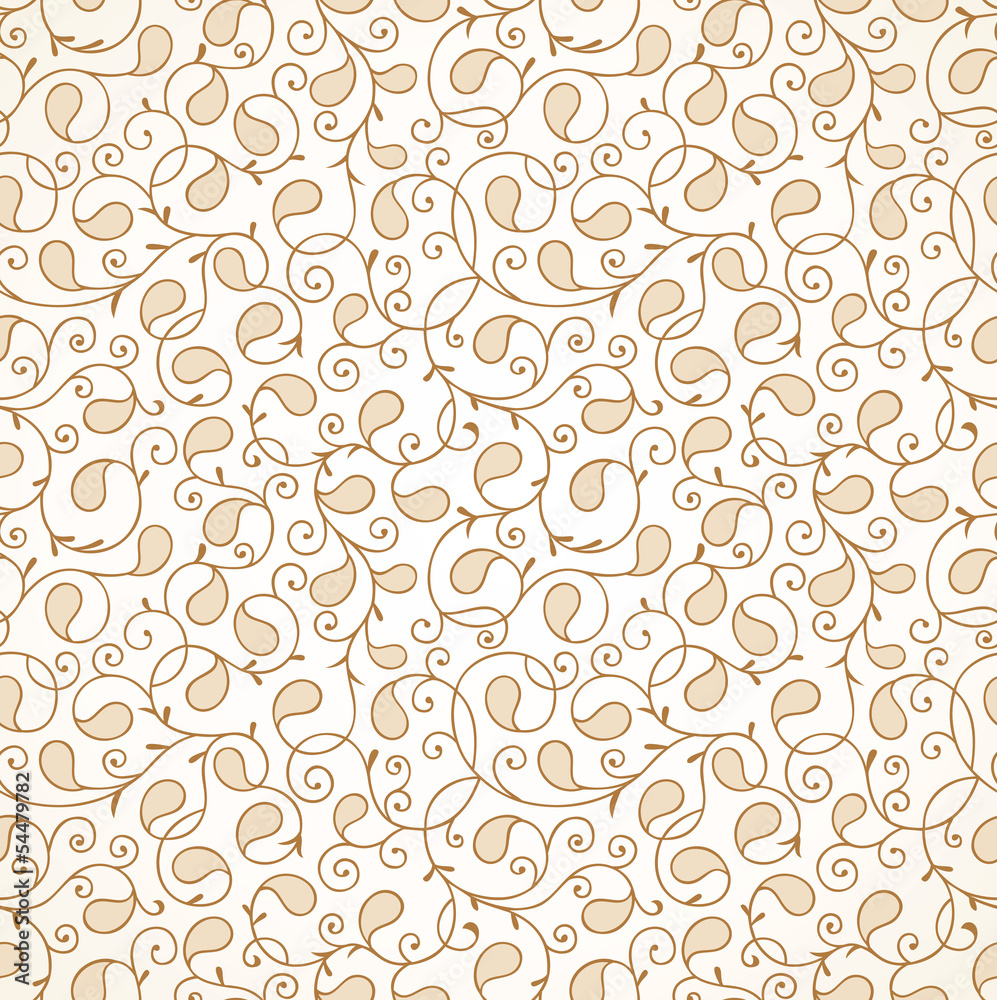 Seamless fancy golden paisley wallpaper Stock Vector Adobe Stock