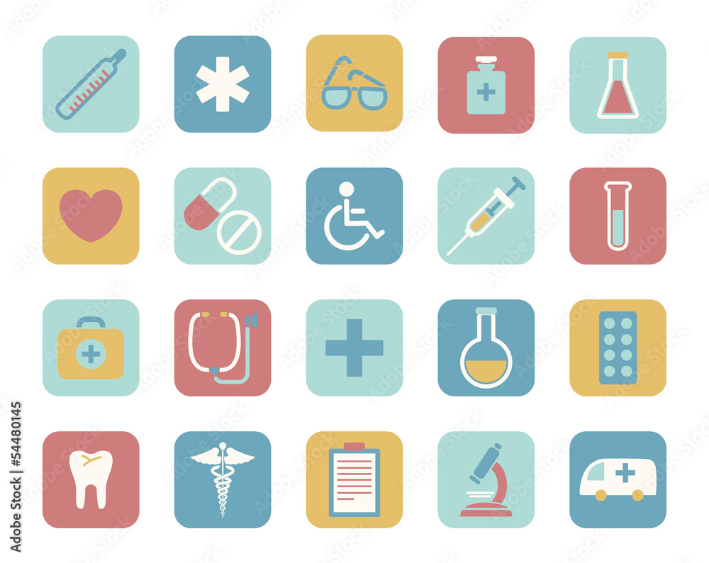 set of flat medical icons set of flat medical icons