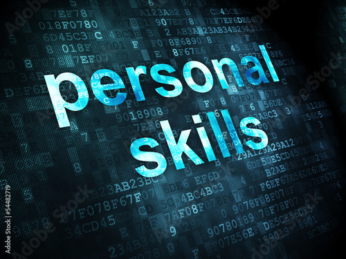 Education concept: Personal Skills on digital background