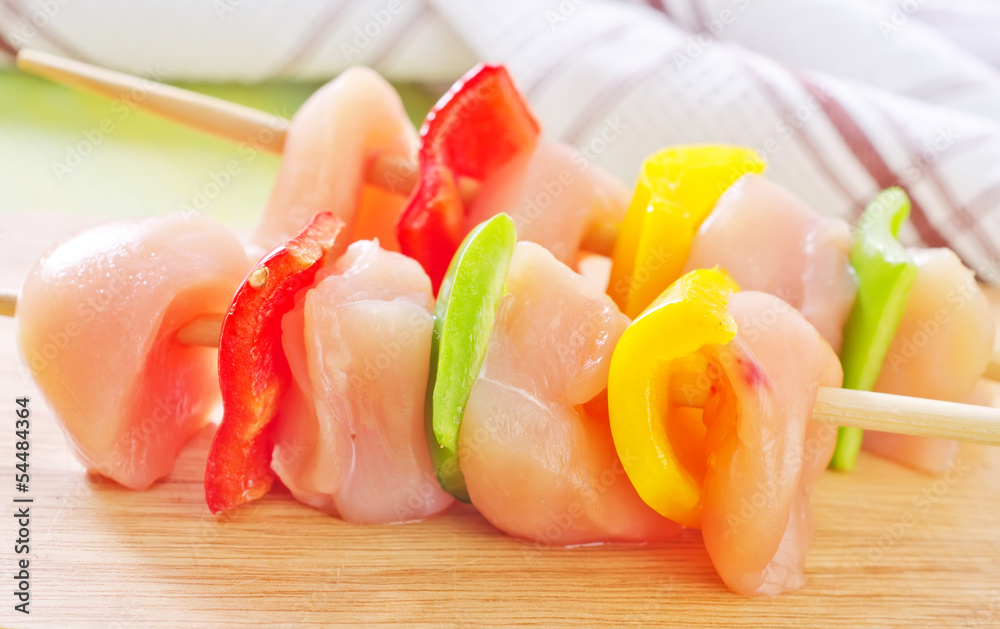chicken kebab with vegetables