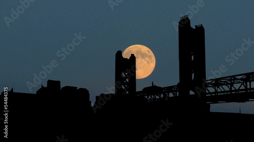 California Sacramento Tower Bridge moonrise photo