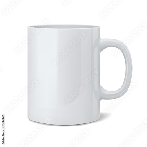 Realistic classic white cup