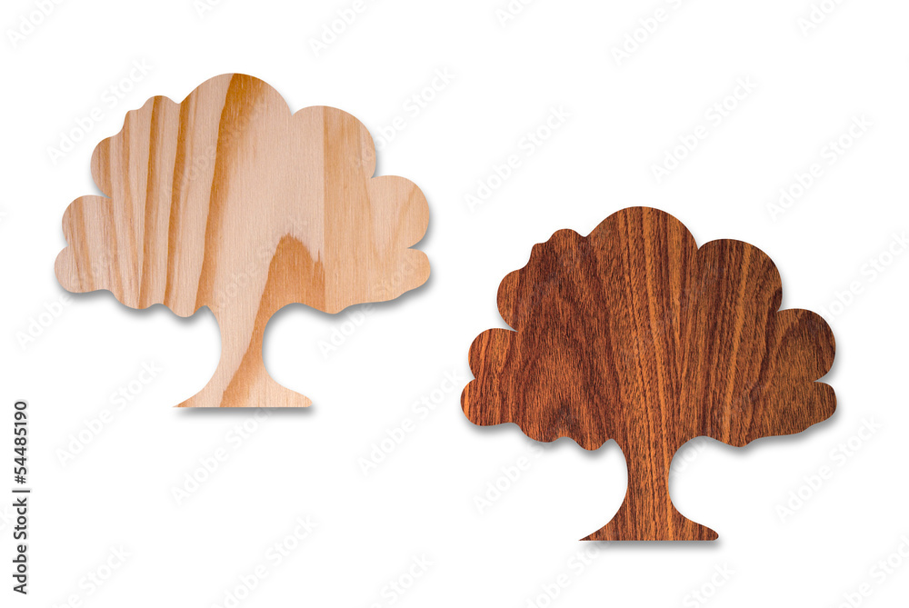 Tree shapes in wood Tree shapes in wood