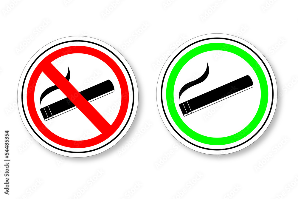 sign - no smoking and smoking area sign - no smoking and smoking area