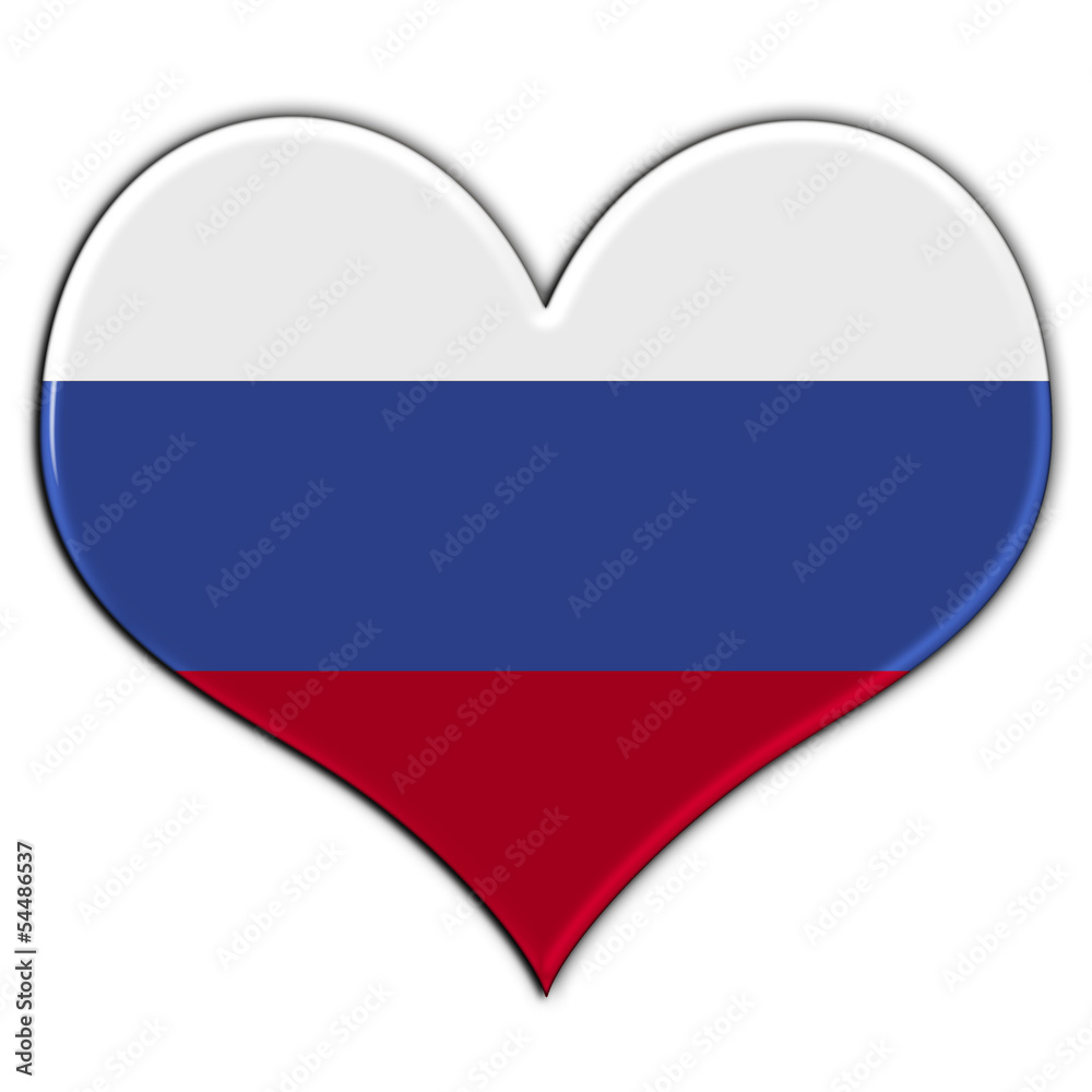 Coração com a bandeira da Rússia Coração com a bandeira da Rússia