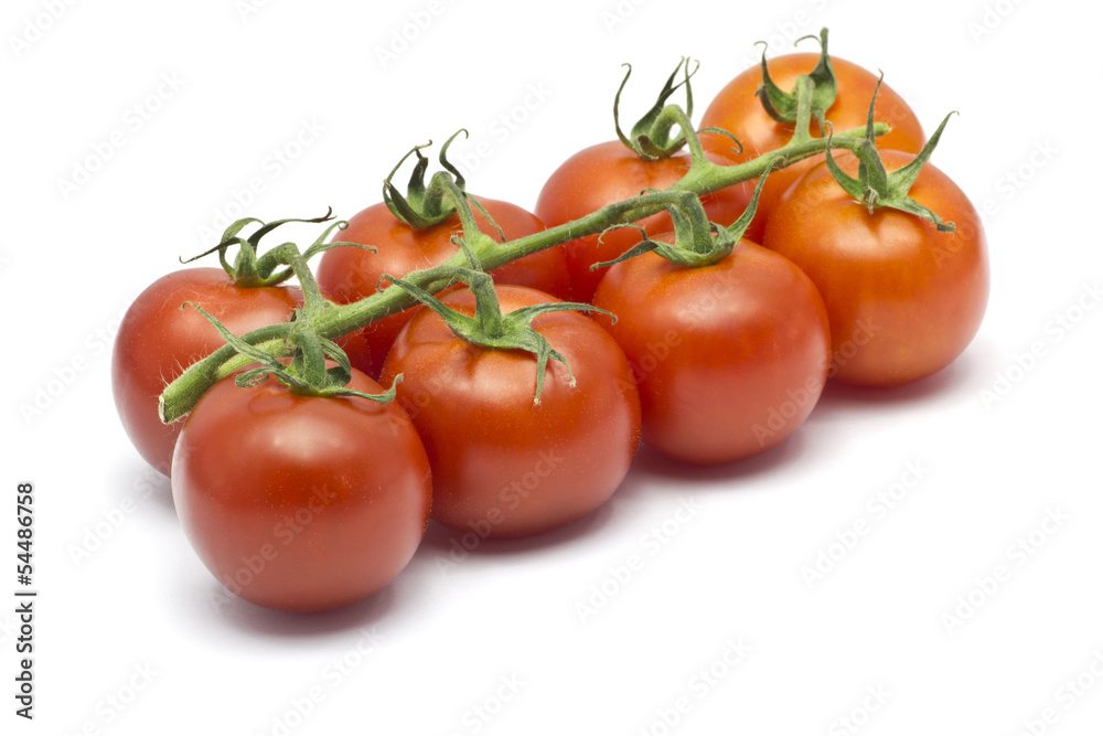 Eight Cherry Tomatoes on a white background Eight Cherry Tomatoes on a white background