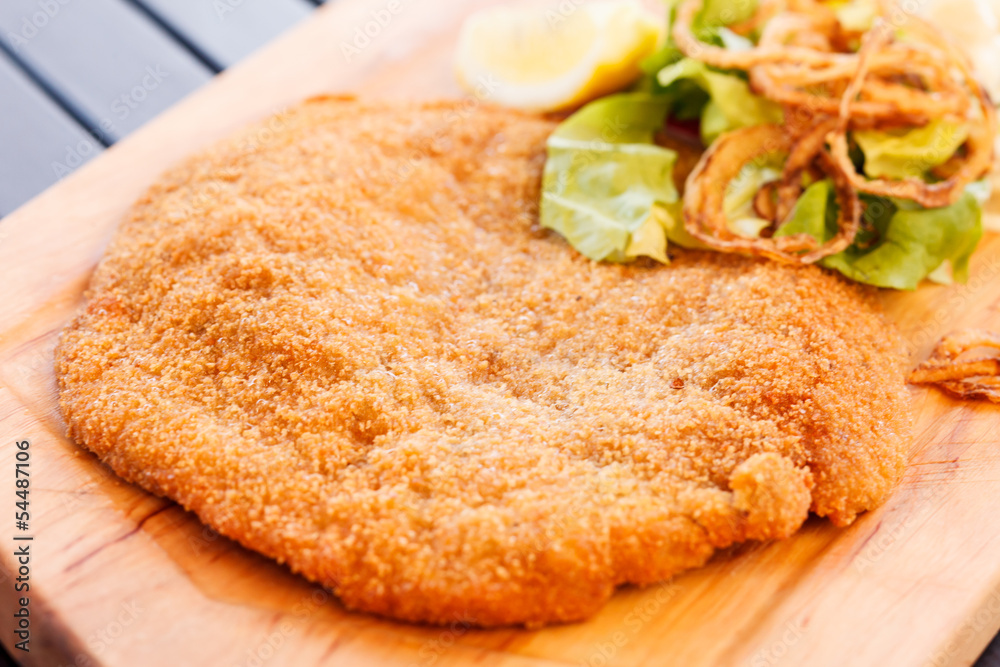 Schnitzel with salad