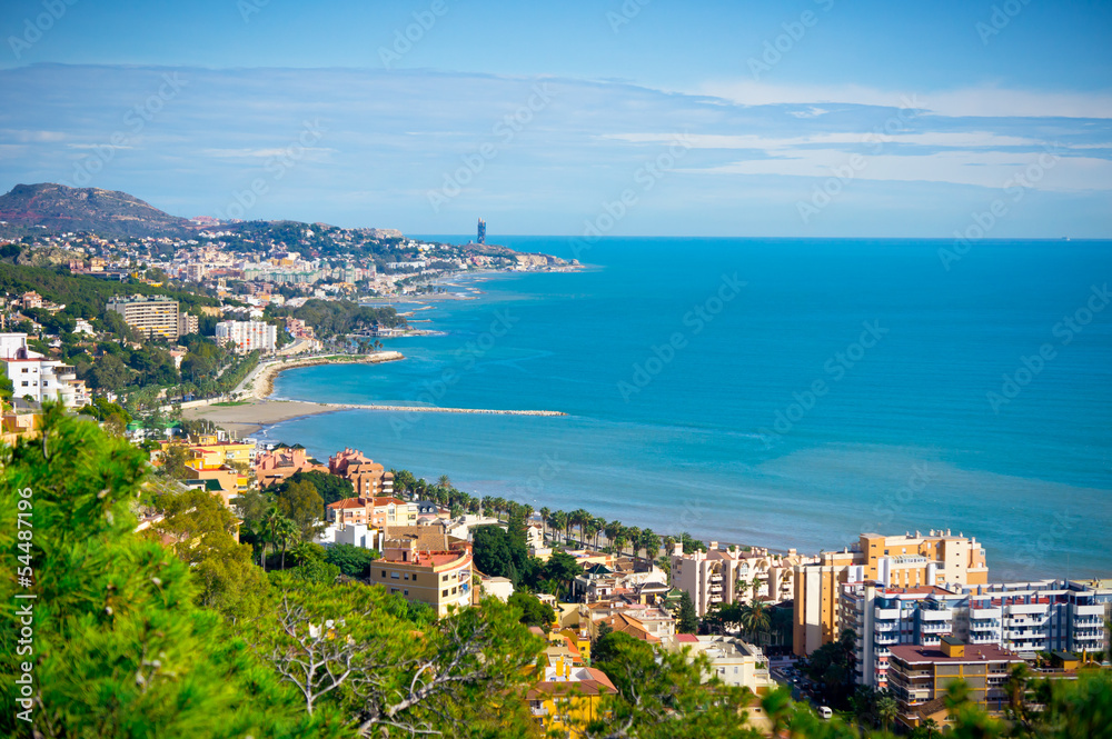 Beautiful view of Malaga city, Spain