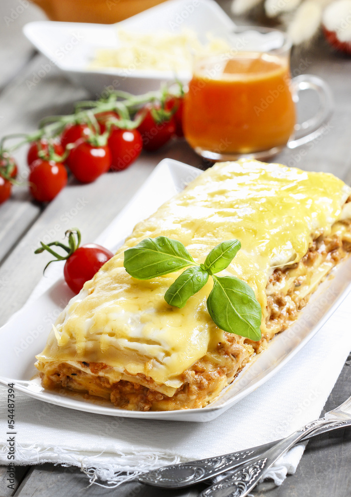 Lasagna, traditional italian dish