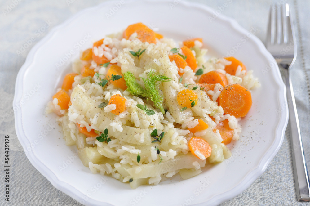 Risotto mit Fencheln und Möhren Risotto mit Fencheln und Möhren
