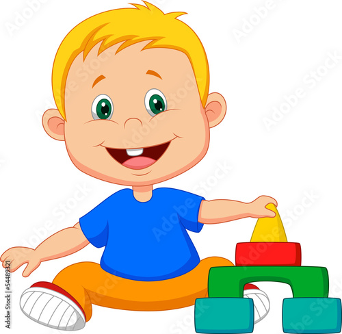 Baby is playing with educational toys