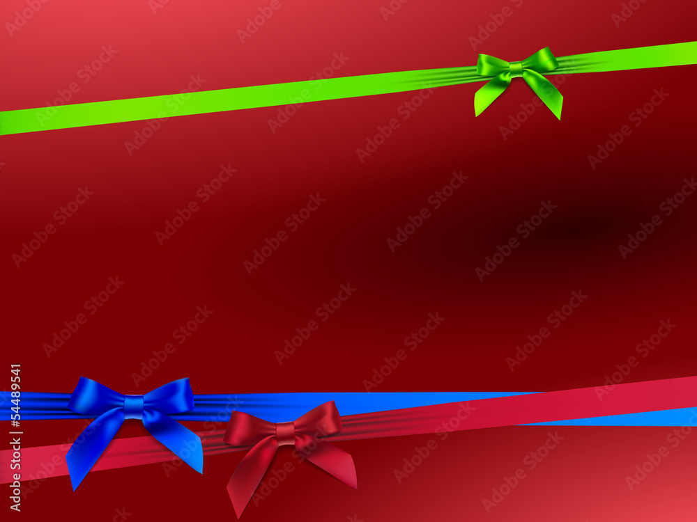Card with three colorful bows Card with three colorful bows