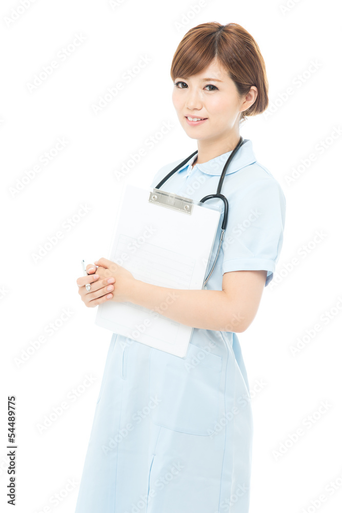 Beautiful asian hospital staff isolated on white backgroound Beautiful asian hospital staff isolated on white backgroound